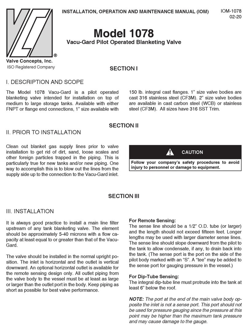 Valve Concepts 1078 Installation, operation and maintenance manual