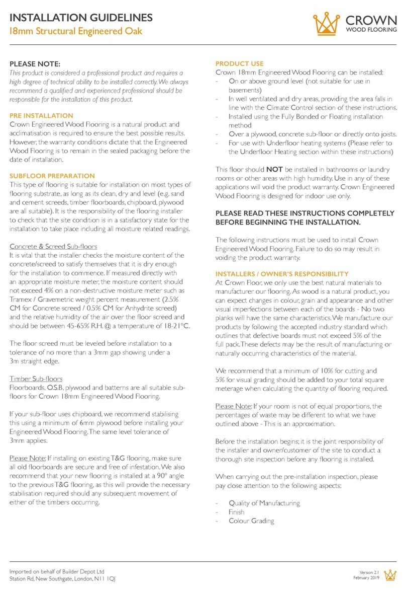 Crown J007622 Installation guidelines Crown J007622 Installation guidelines