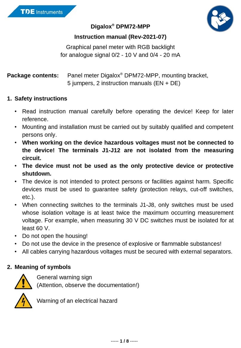 TDE Instruments Digalox DPM72-MPP User manual