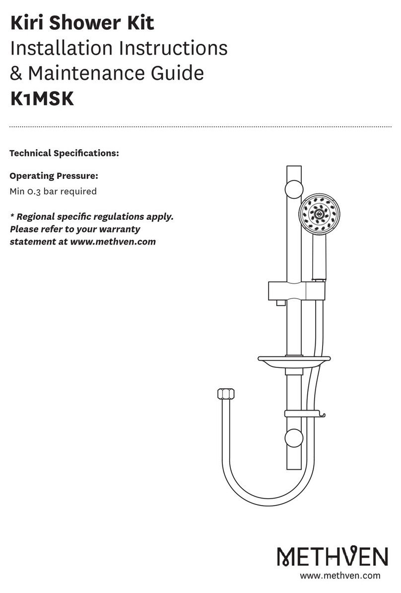 METHVEN Kiri K1MSK INSTALLATION INSTRUCTIONS & MAINTENANCE GUIDE METHVEN Kiri K1MSK INSTALLATION INSTRUCTIONS & MAINTENANCE GUIDE