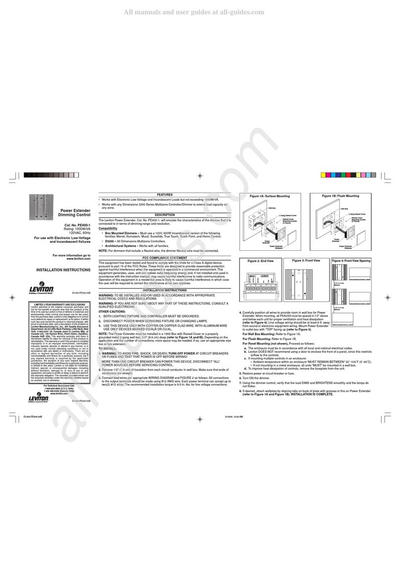 Leviton PE400-1 installation instructions