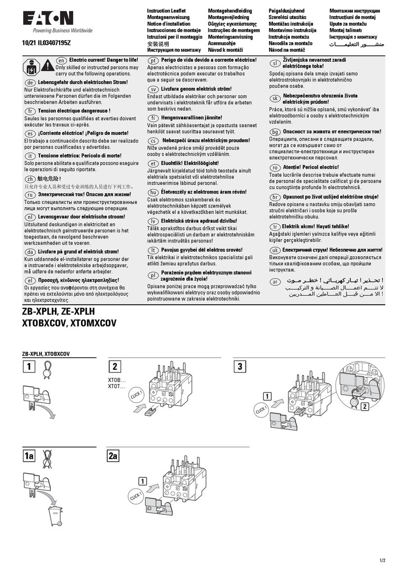 Eaton ZB-XPLH Instruction leaflet