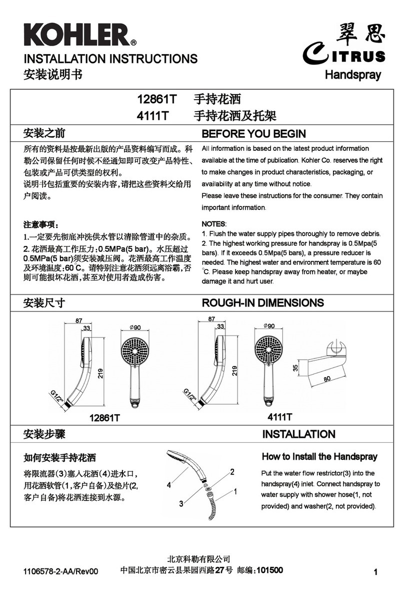 Kohler Citrus 12861T User manual Kohler Citrus 12861T User manual