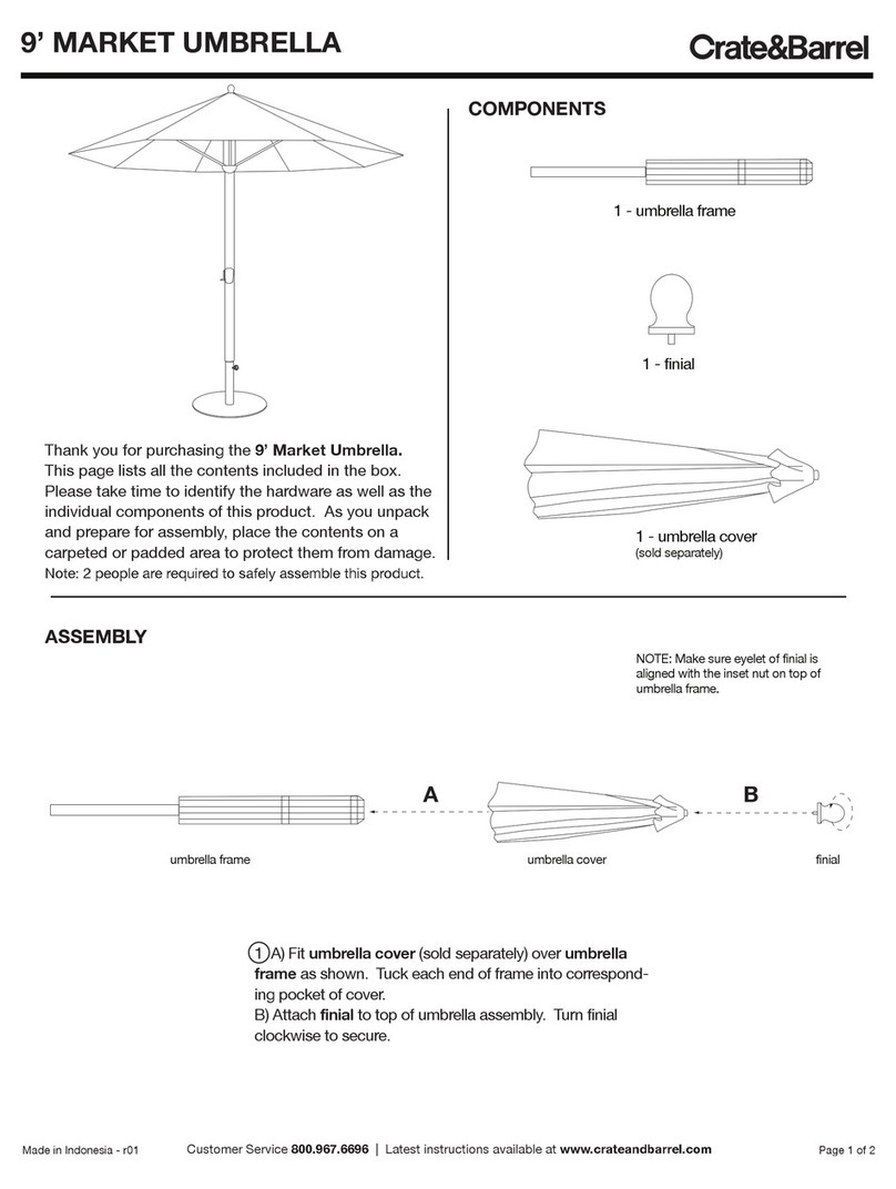 Crate&Barrel 9 MARKET UMBRELLA User manual