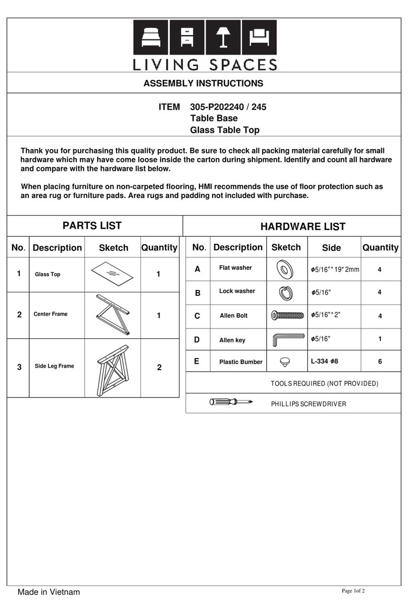 Living Spaces 305-P202240 User manual
