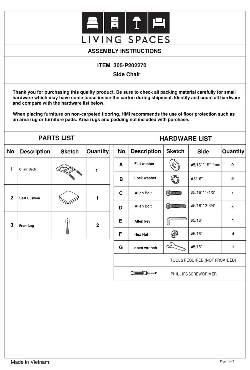Living Spaces 305-P202270 User manual