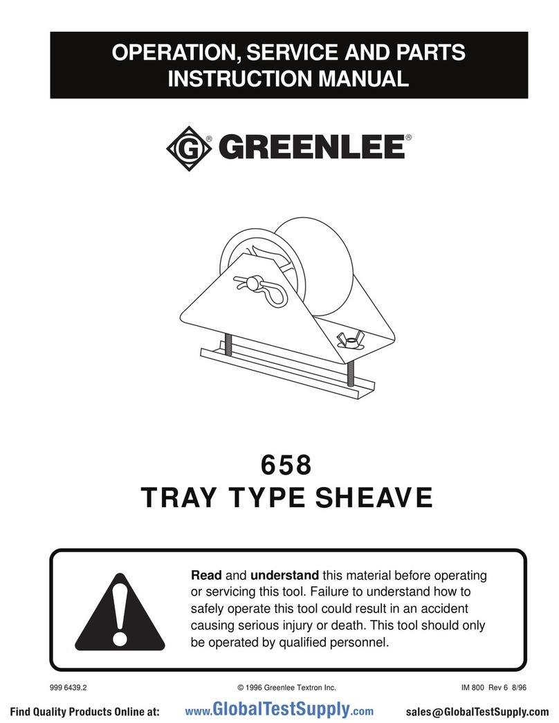 Greenlee 658 Operation, service and parts instruction manual