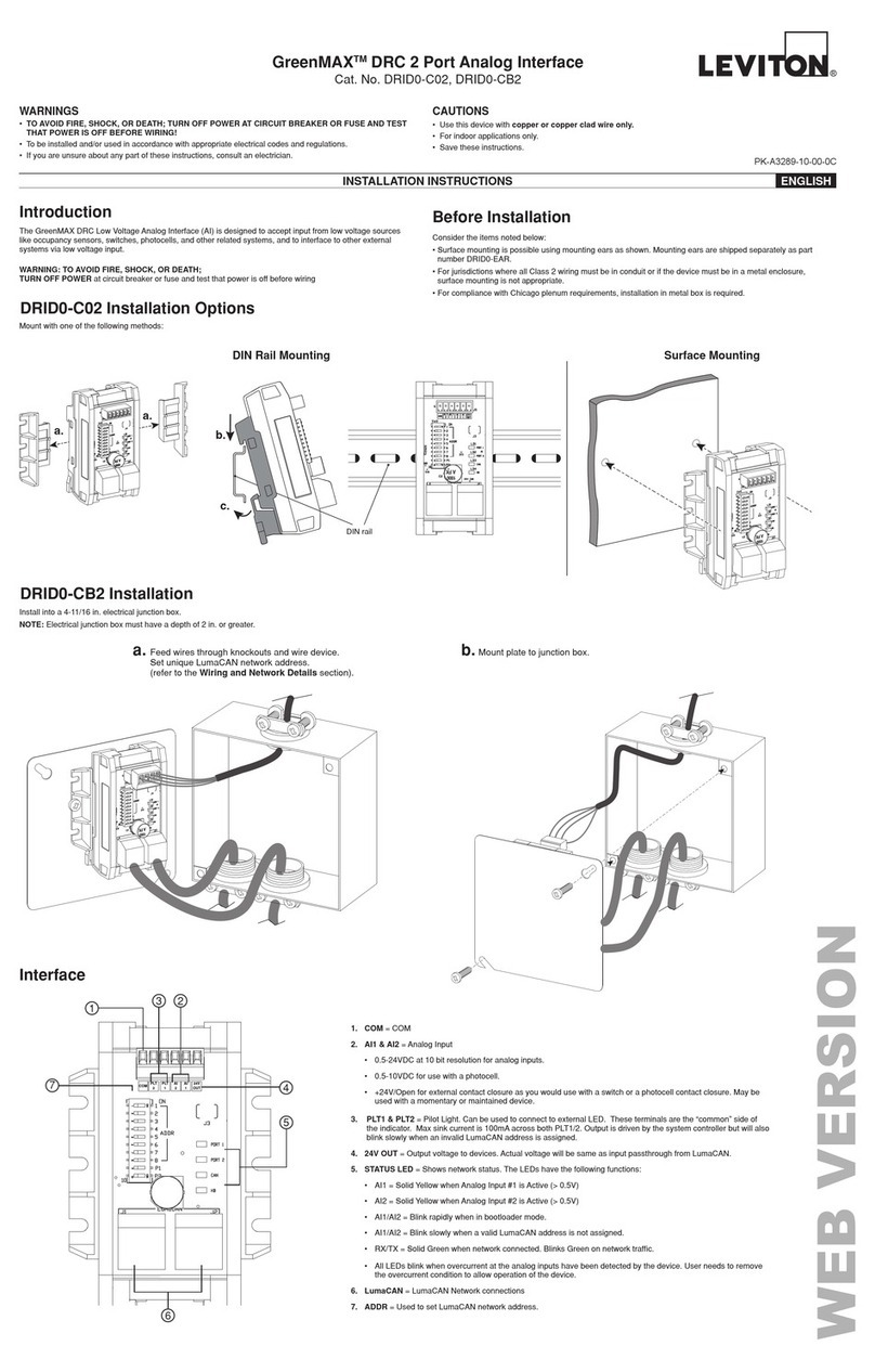 Leviton GreenMAX DRID0-C02 manual