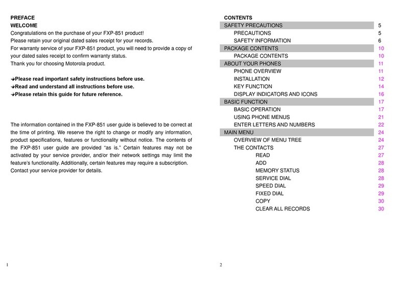 Motorola FXP-851 user guide