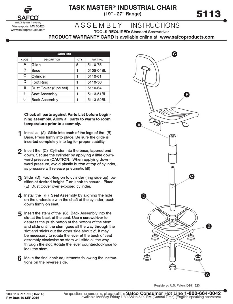 LDI Spaces SAFCO TASK MASTER 5113 User manual
