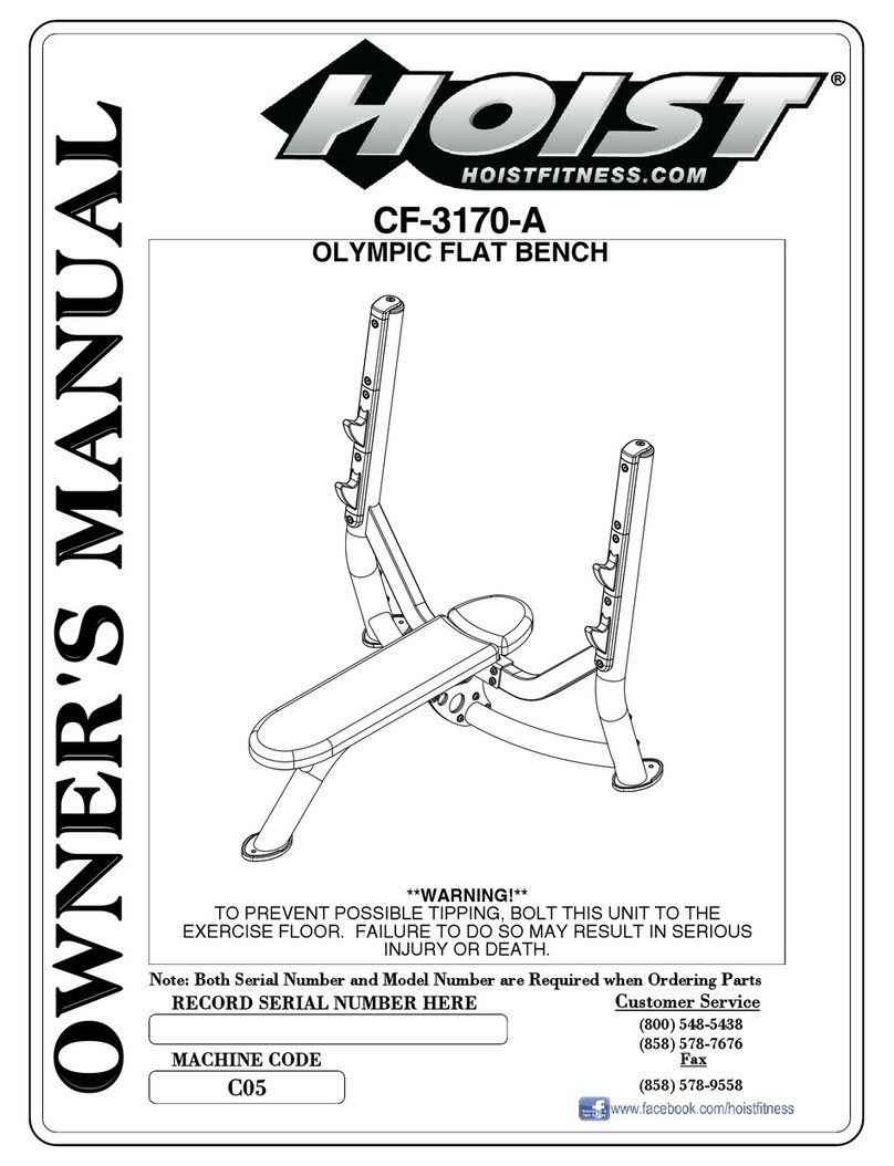 Hoist Fitness CF Commercial Freeweight CF-3170-A owner's manual