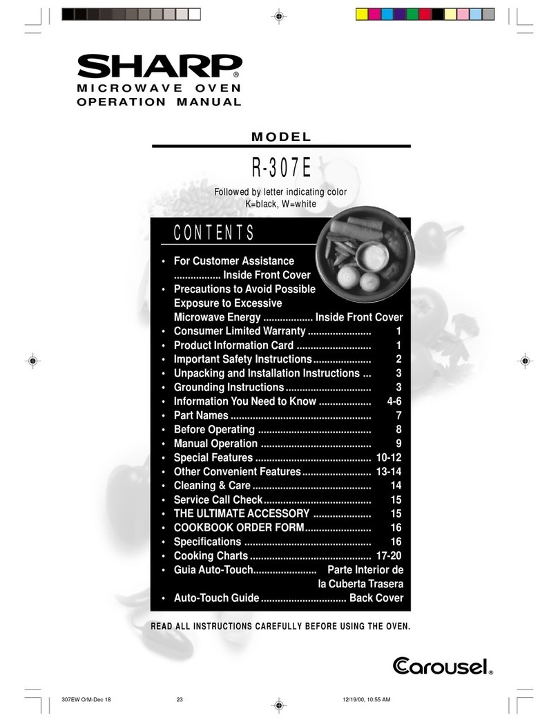 Sharp Carousel R-307E User manual