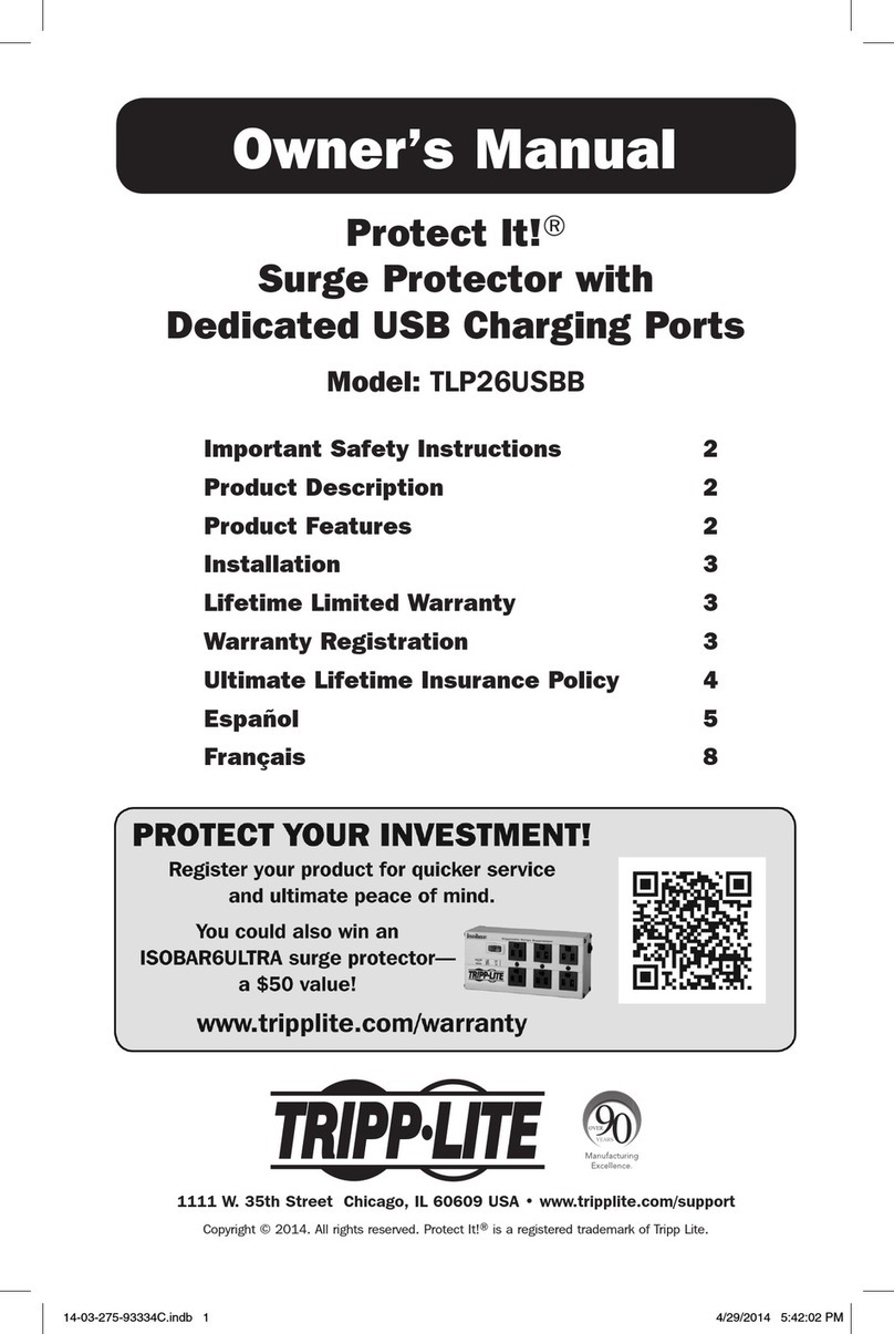 Tripp Lite Protect It! TLP26USBB User manual Tripp Lite Protect It! TLP26USBB User manual