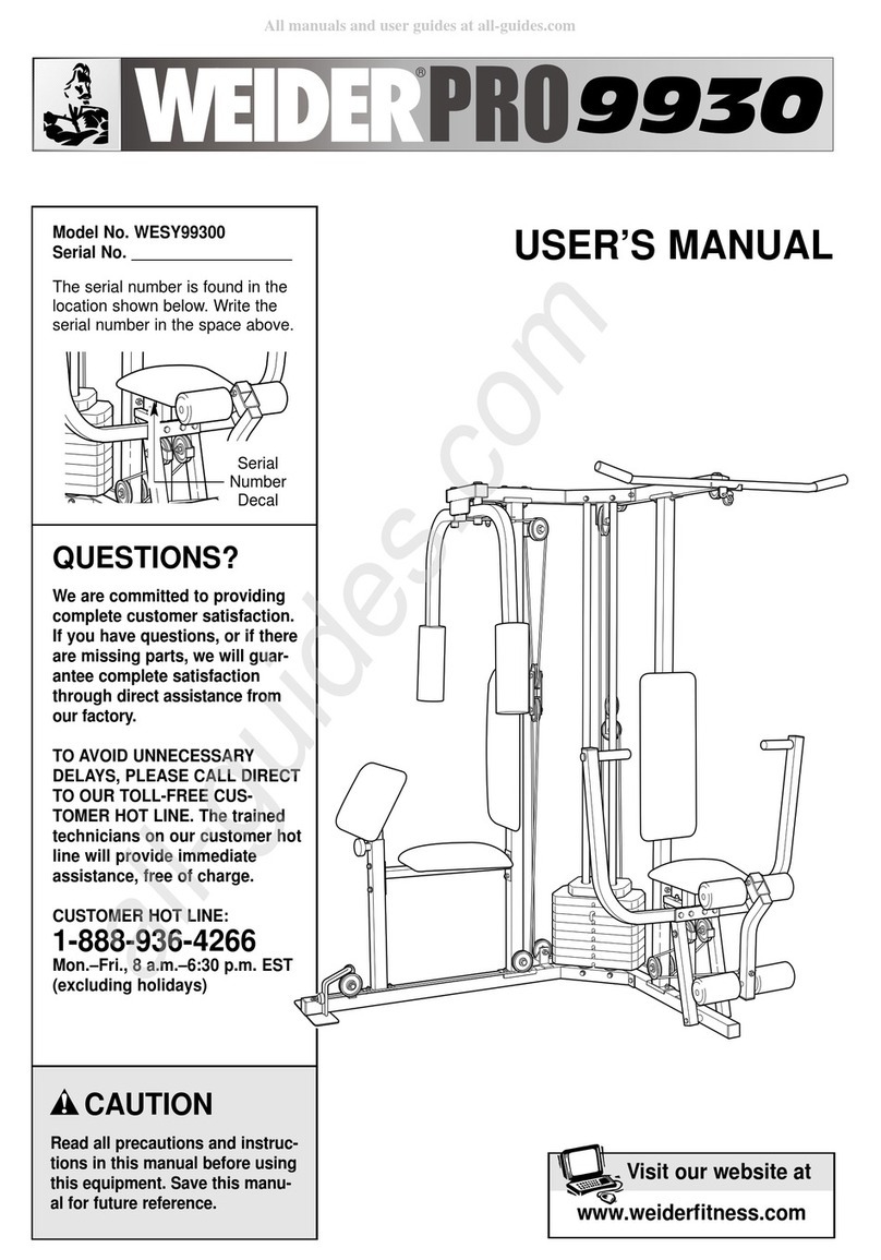 Weider 9930 User manual