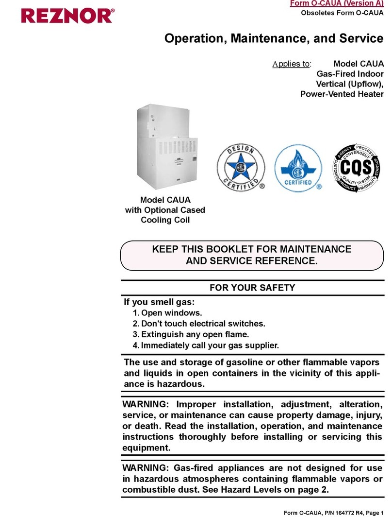 Reznor CAUA User manual