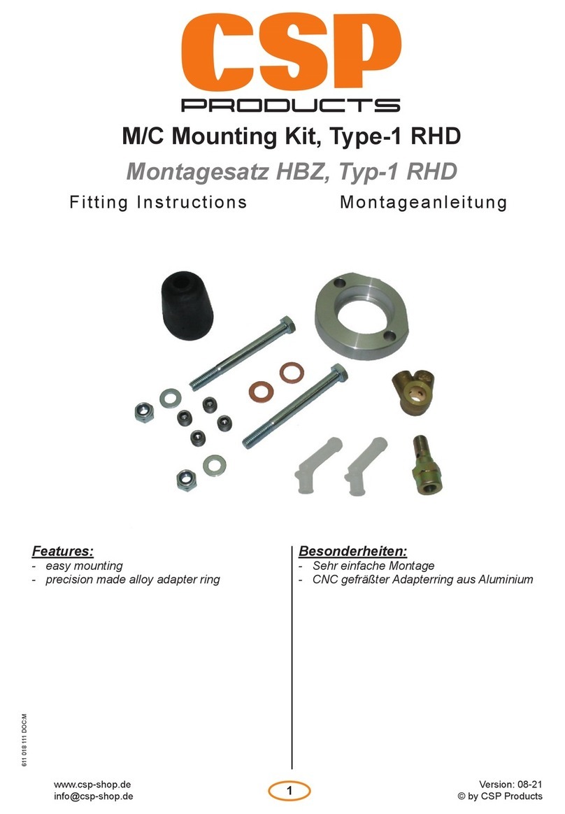 CSP Products RHD Fitting instructions CSP Products RHD Fitting instructions