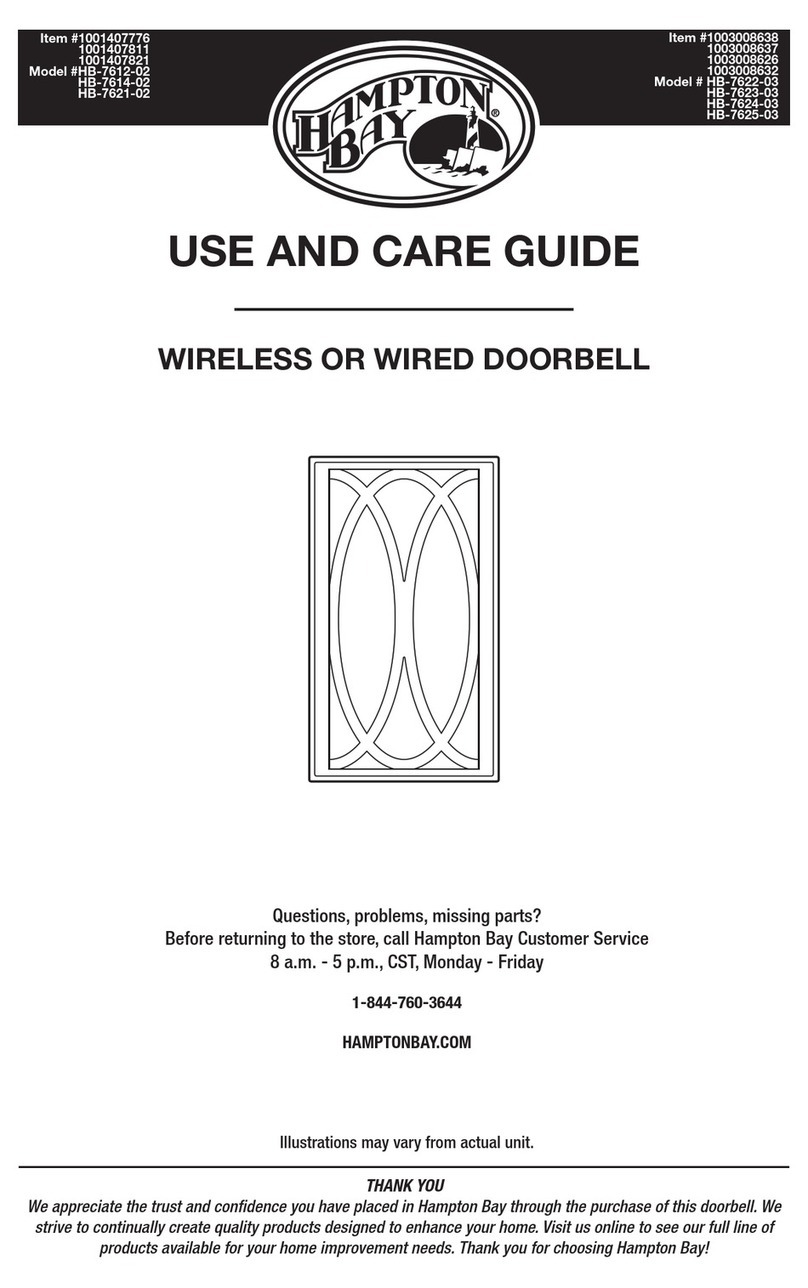HAMPTON BAY HB-7612-02 Use and care guide