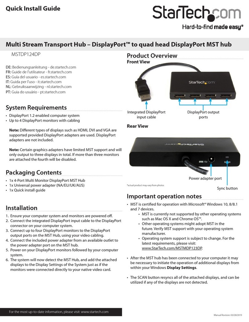 StarTech.com MSTDP124DP Quick install guide StarTech.com MSTDP124DP Quick install guide