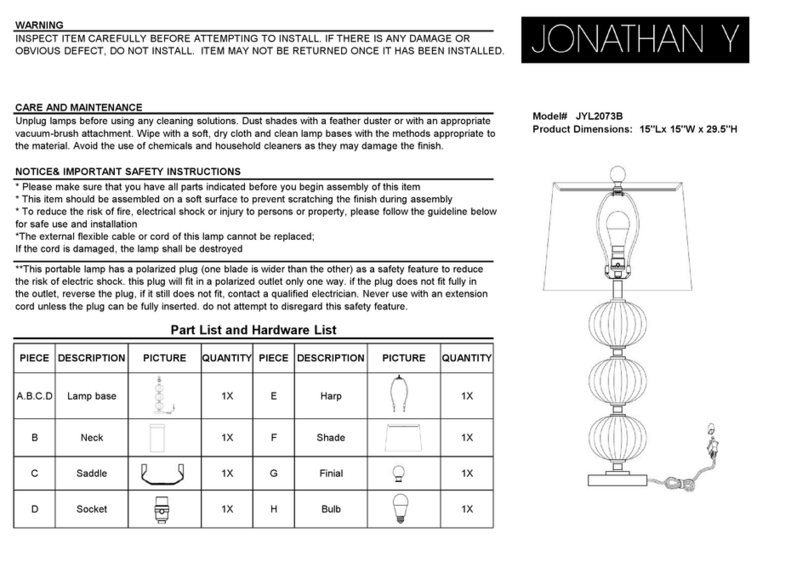 JONATHAN Y JYL2073B User manual JONATHAN Y JYL2073B User manual