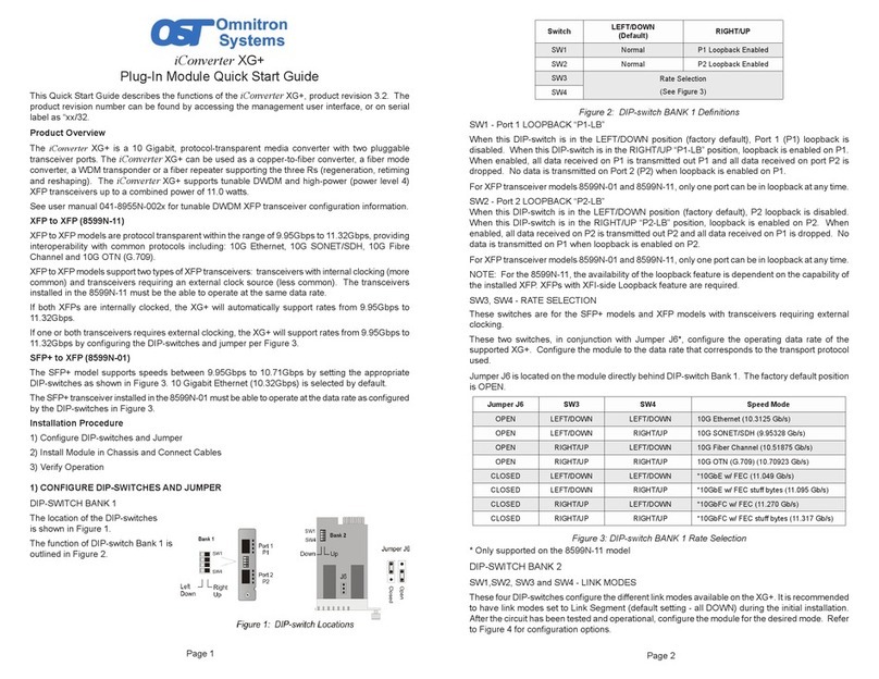 Omnitron Systems iConverter XG+ User manual