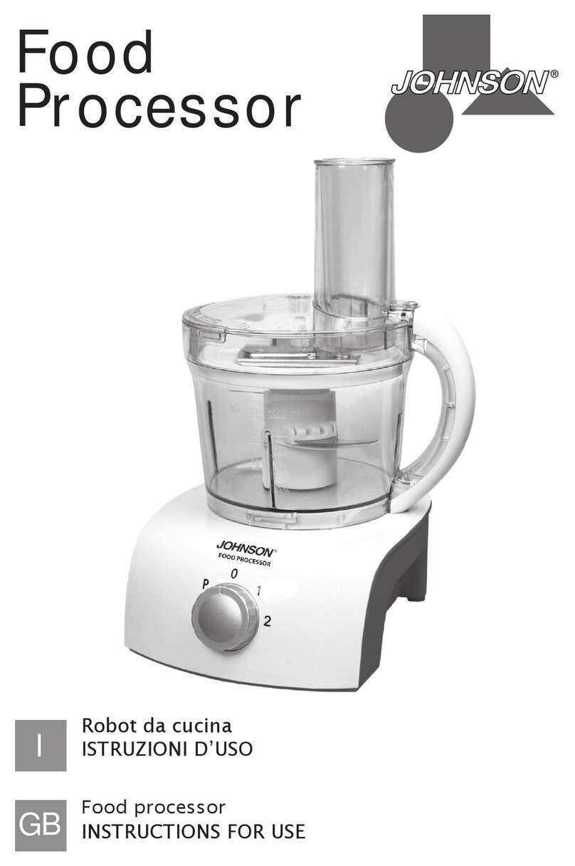 Johnson Food Processor Instructions for use