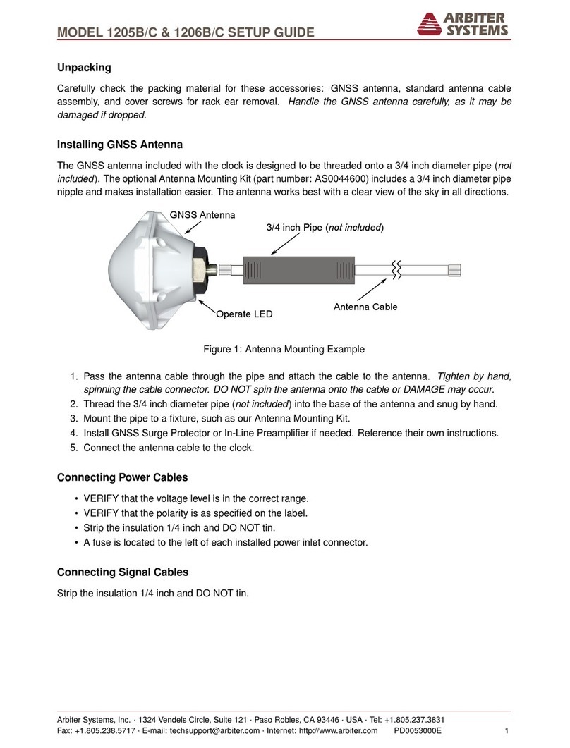 Arbiter Systems 1205B Setup guide