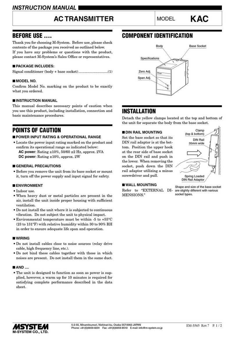 M-system KAC instruction manual