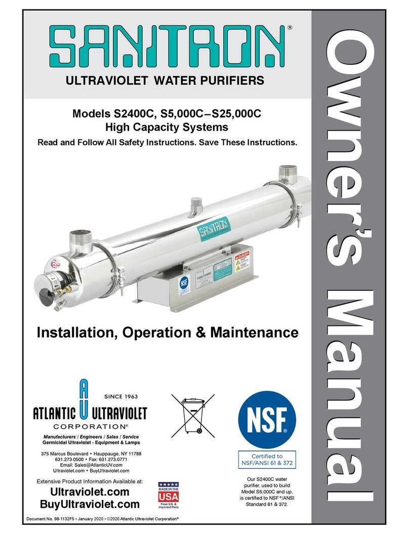 Atlantic Ultraviolet SANITRON S5000C owner's manual Atlantic Ultraviolet SANITRON S5000C owner's manual