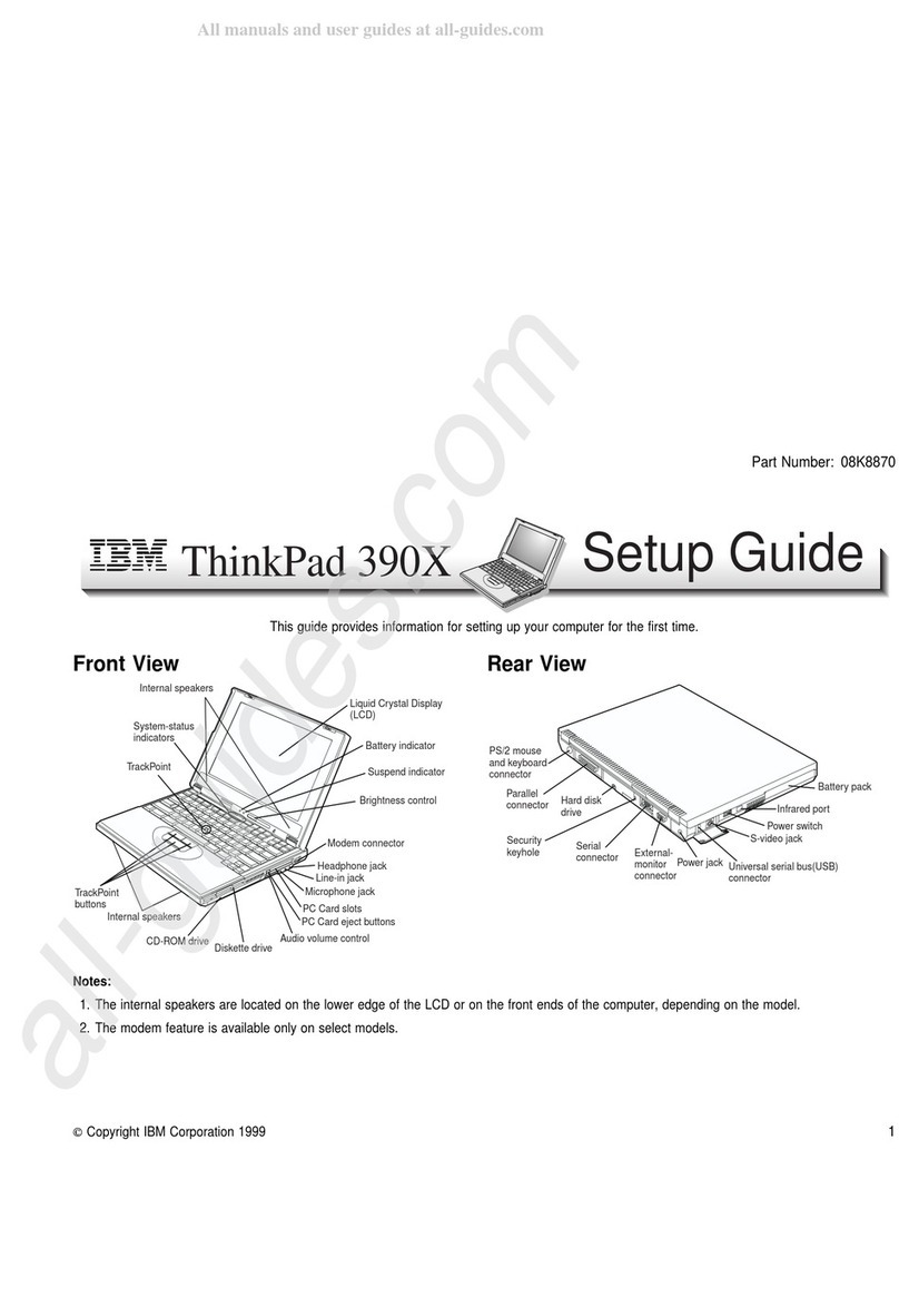 IBM ThinkPad 390X User manual