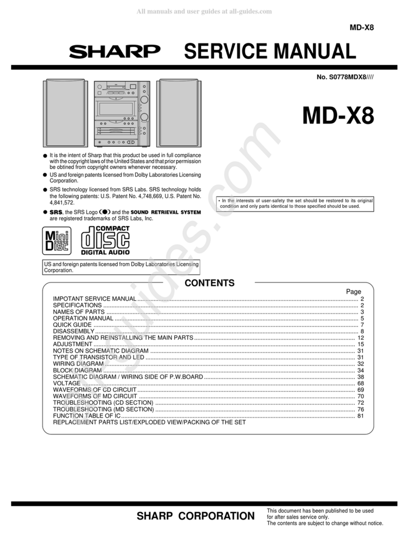 Sharp MD-X8 User manual