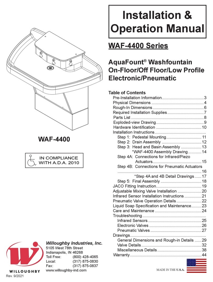 Willoughby AquaFount WAF-4400 Series Installation & operation manual Willoughby AquaFount WAF-4400 Series Installation & operation manual
