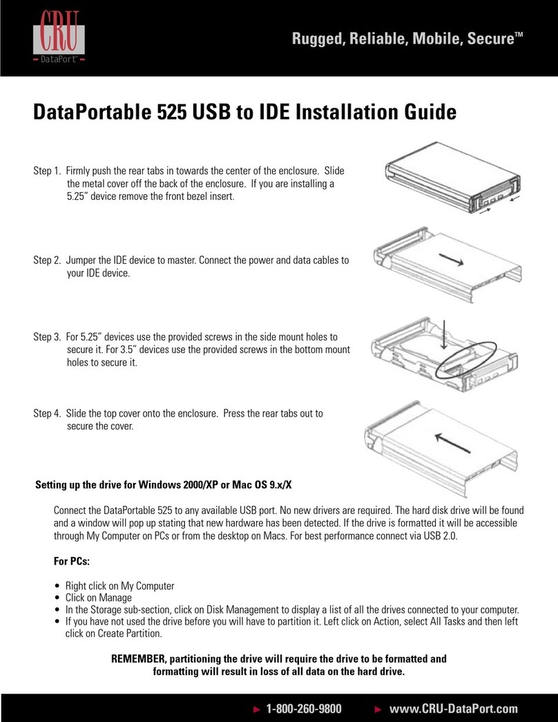 CRU Dataport Rugged, Reliable, Mobile, Secure DataPortable... installation guide