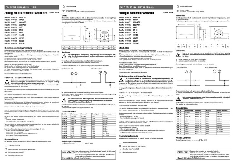 VOLTCRAFT 10 93 70 User manual