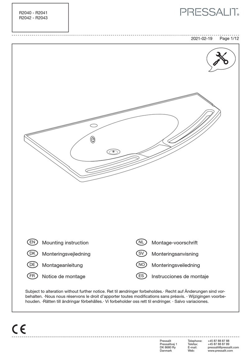 Pressalit R2040 Mounting instruction