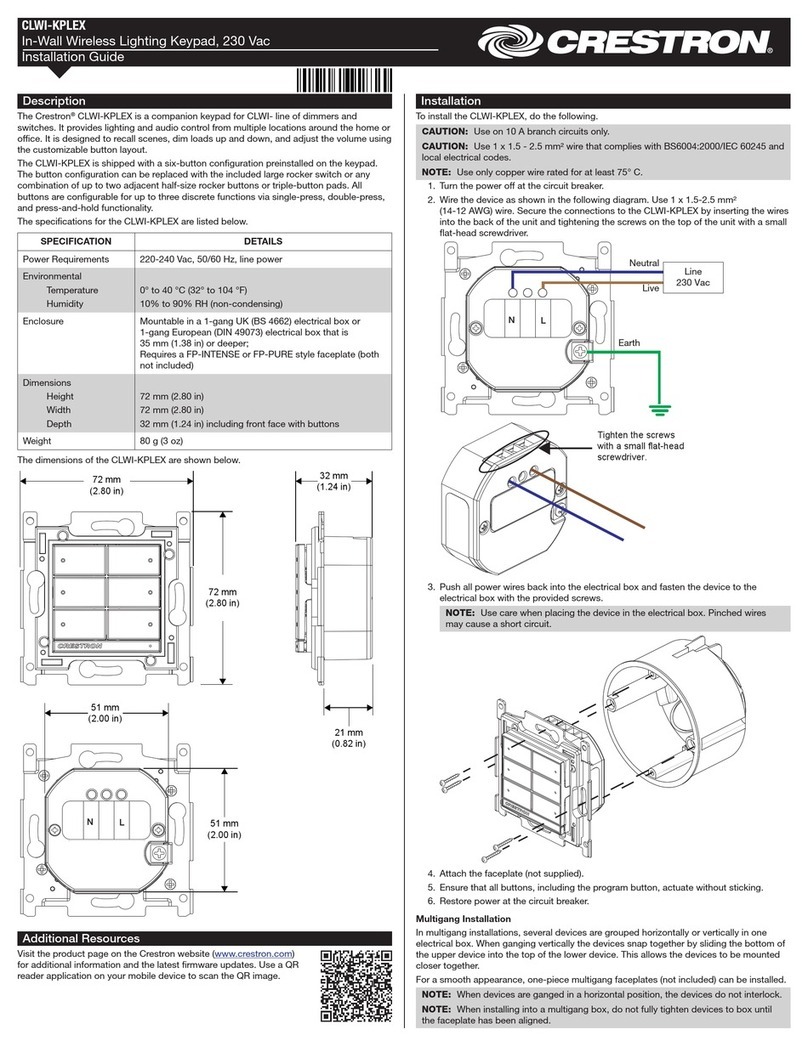 Crestron CLWI-KPLEX installation guide