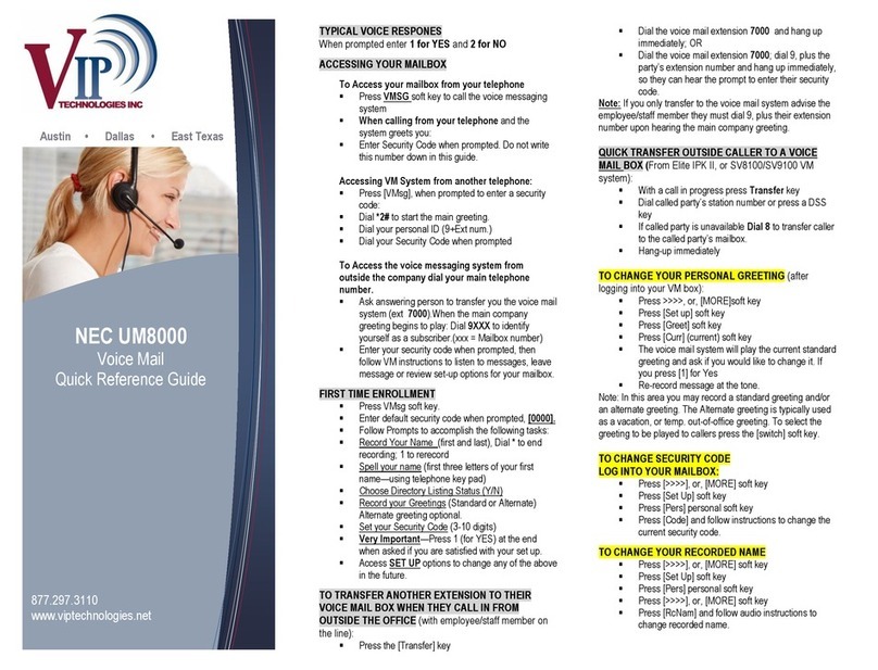 NEC Univerge UM8000 User manual
