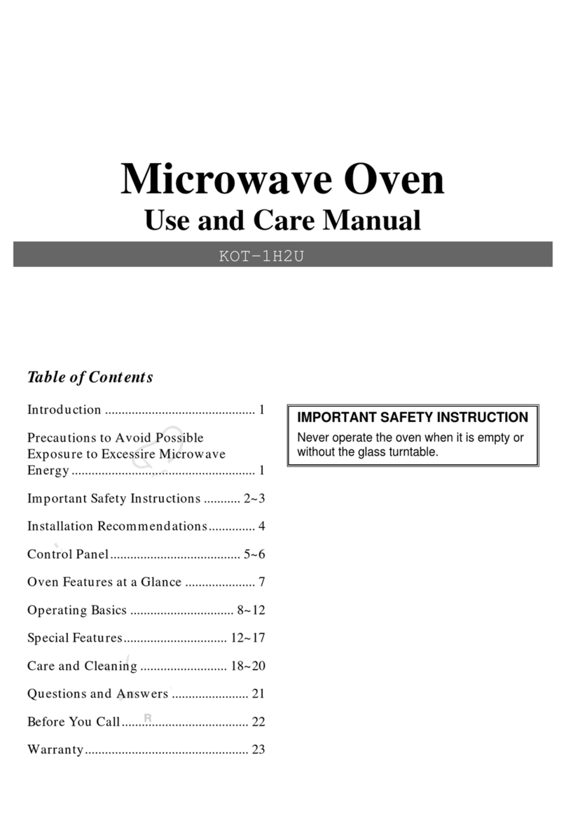 Daewoo KOT-1H2U use and care manual