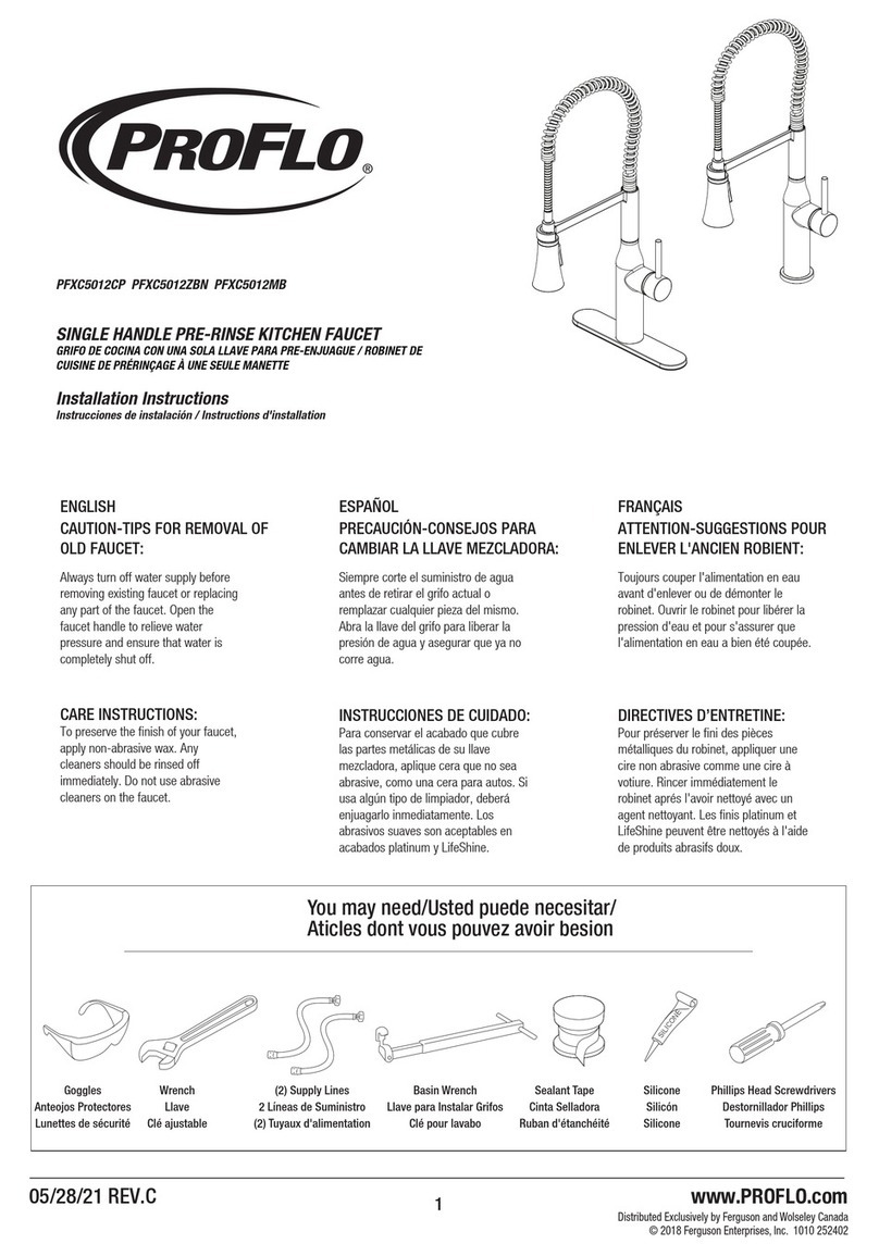 ProFlo PFXC5012CP installation instructions