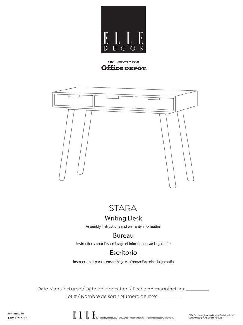 Elle Decor Stara Assembly instructions and warranty information Elle Decor Stara Assembly instructions and warranty information