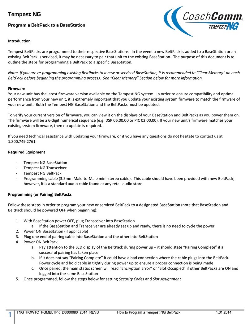 CoachComm Tempest NG User manual