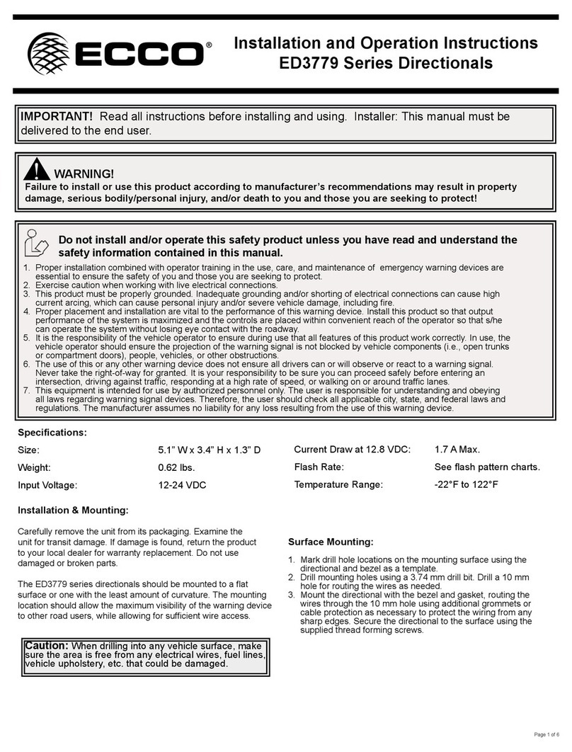 Ecco ED3779 Series Installation and operation instructions