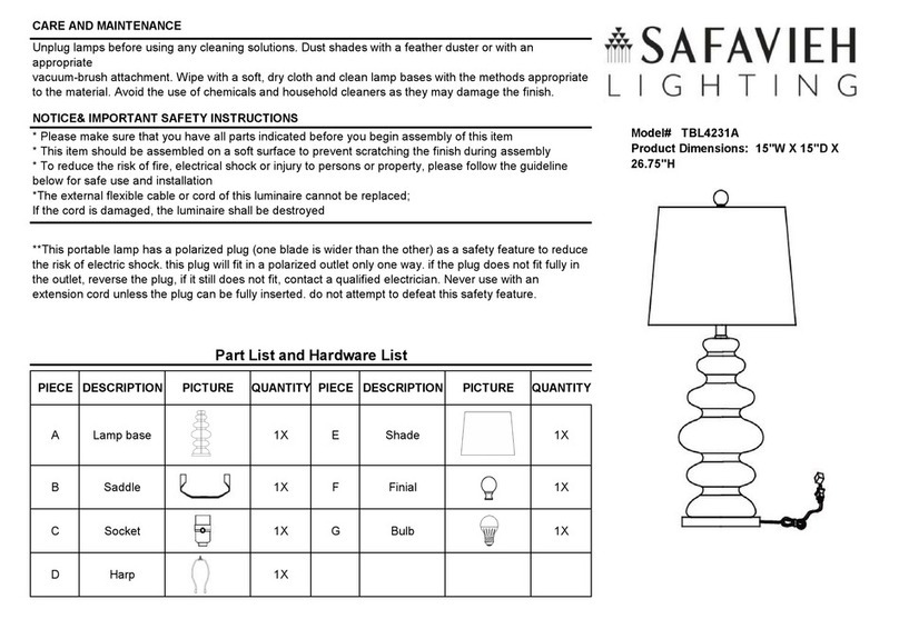Safavieh TBL4231A User manual Safavieh TBL4231A User manual