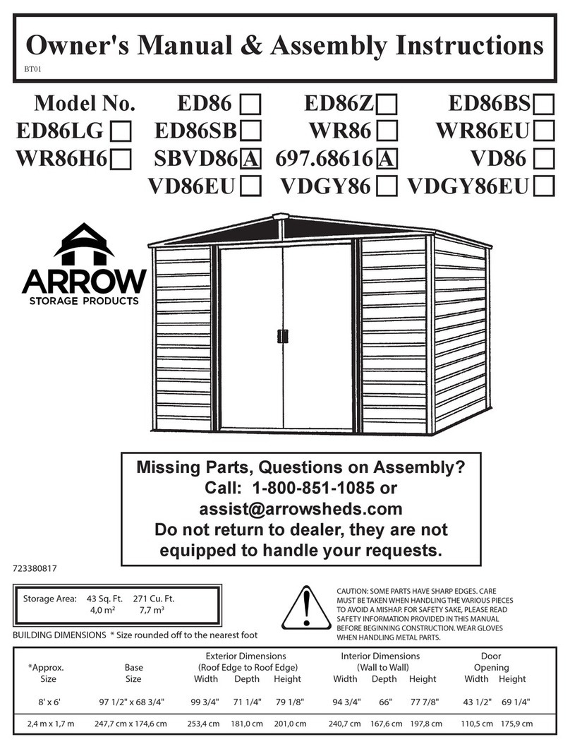 Arrow Storage Products ED86 Use and care manual Arrow Storage Products ED86 Use and care manual