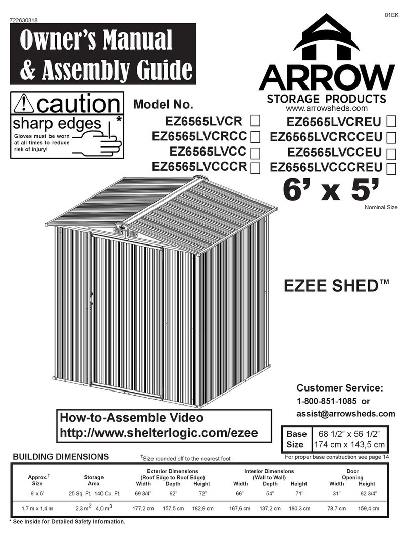 Arrow Storage Products EZEE Shed EZ6565LVCR Instructions for use Arrow Storage Products EZEE Shed EZ6565LVCR Instructions for use