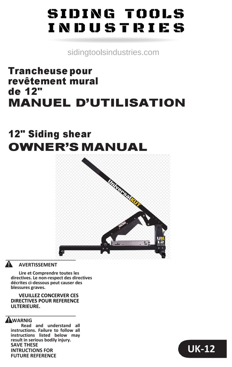 Siding Tools Industries UK-12 owner's manual