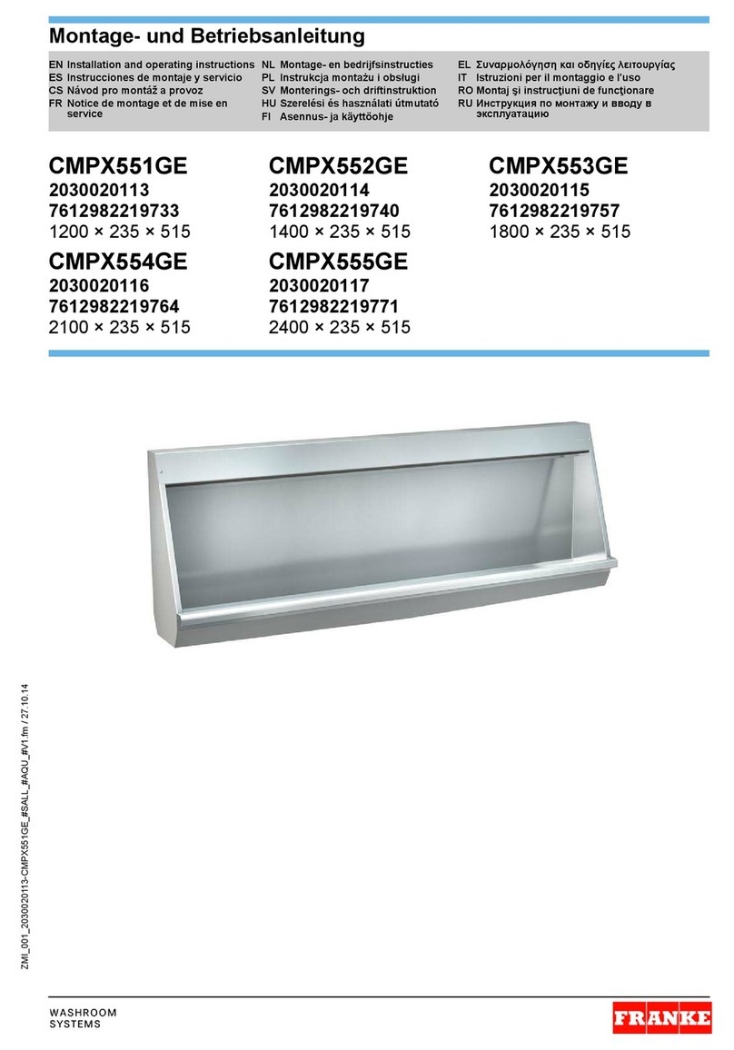 Franke CMPX551GE Installation and operating instructions