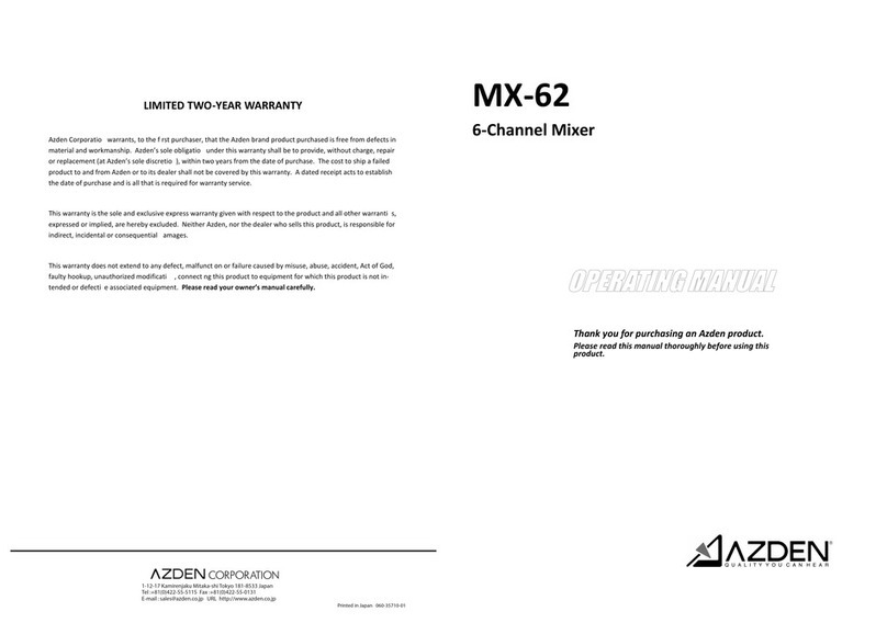 Azden MX-62 User manual