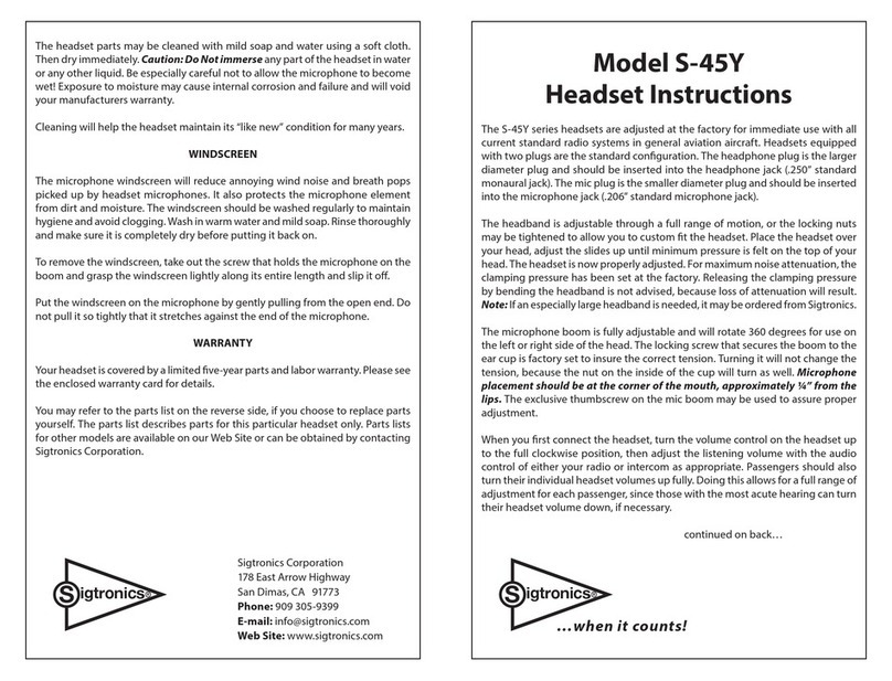 Sigtronics S-45Y User manual