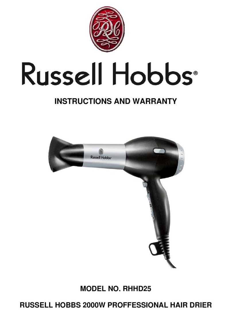 Russell Hobbs RHHD25 Instructions and warranty