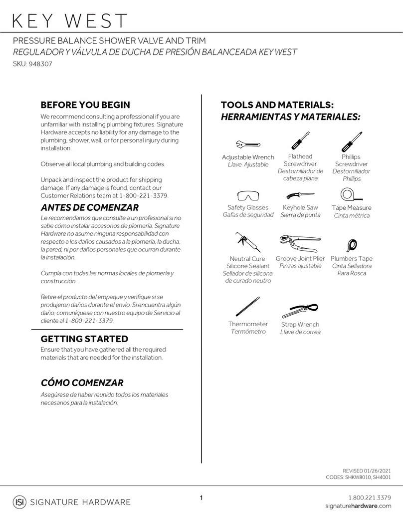 Signature Hardware Key West 948307 User manual Signature Hardware Key West 948307 User manual